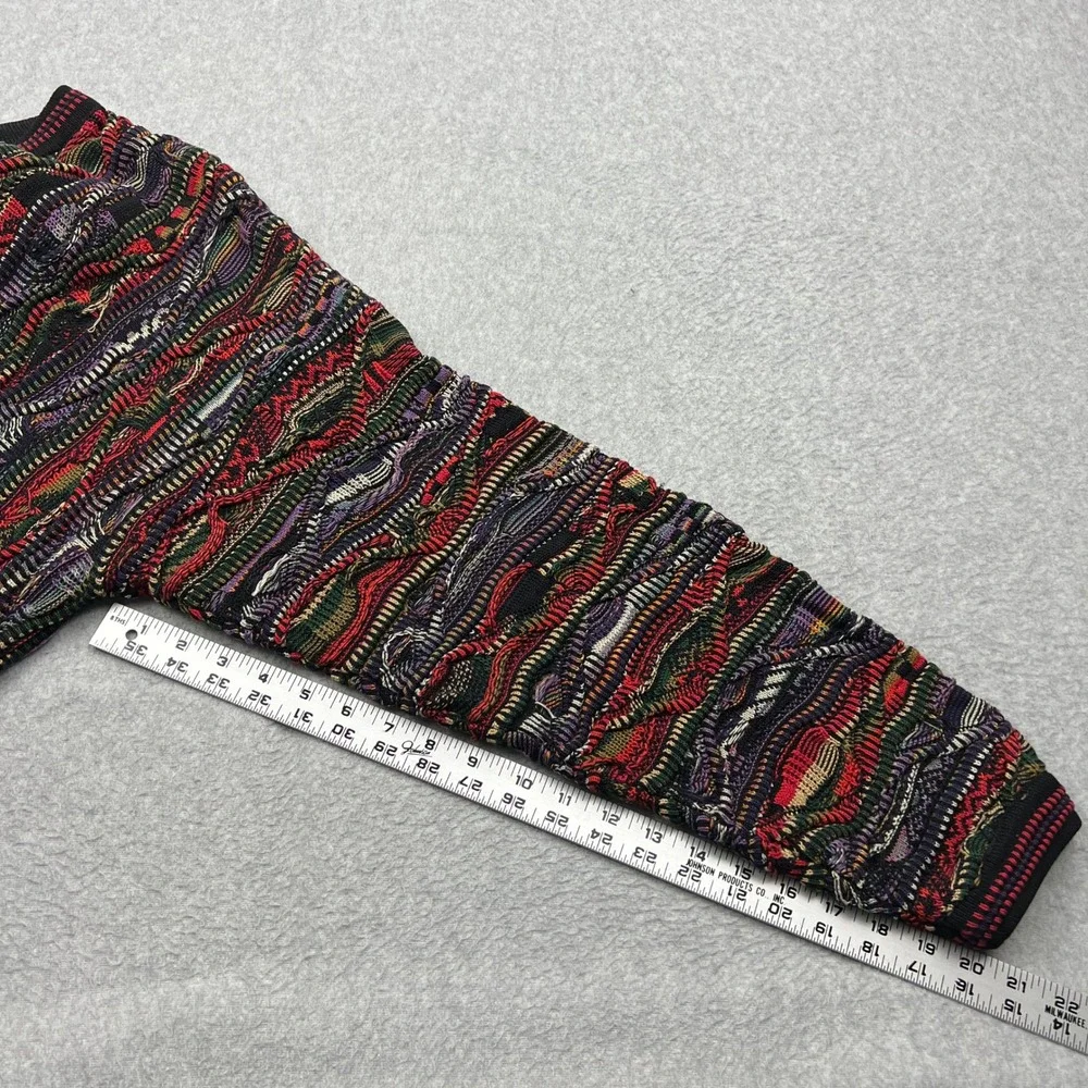 VTG Tundra Sweater Men's‎ XL Multi Chunky 3D Knit Textured Coogi Crew Sweater - Picture 6 of 10